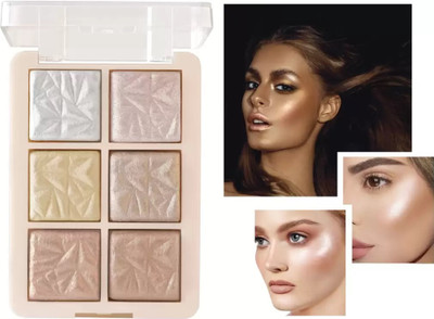 GFSU - GO FOR SOMETHING UNIQUE 6 Shade illuminating Highlighter and Blusher Bronzer Highlighter pellet Highlighter(Multi color)