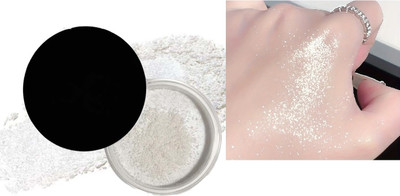 GULGLOW99 High-Pigment Glitter Highlighter Powder Highlighter(WHITE)