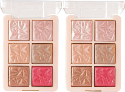 EVERERIN Blush Highlighter & Shimmer Eyeshadow Palette Highly Pigmented  Highlighter(multicolor)