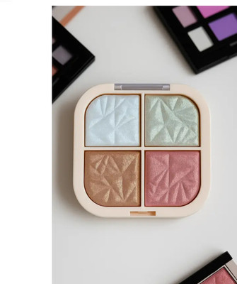 Pro Girl 4-Color Shimmer Highlighter Palette for Glowing Finish Highlighter (Multicolor) Highlighter(Multicolor)