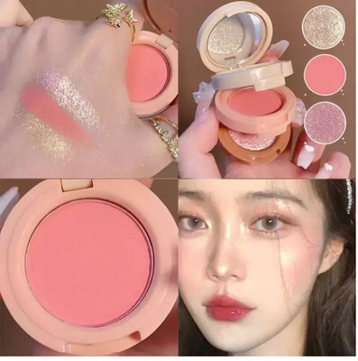 THTC 3 In 1 Matte Highlighter Blush Palette Pearly Blush Highlighter(MULTI COLOR)