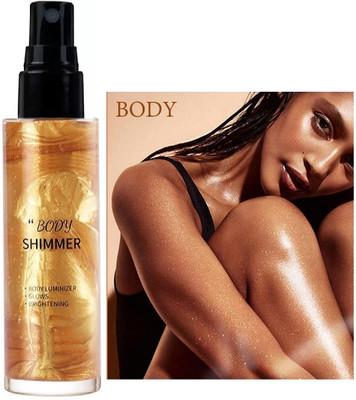 DARVING Liquid Illuminator Highlighter Smooth Shimmer Glow Body Bronzer Spray Highlighter(GOLDEN)