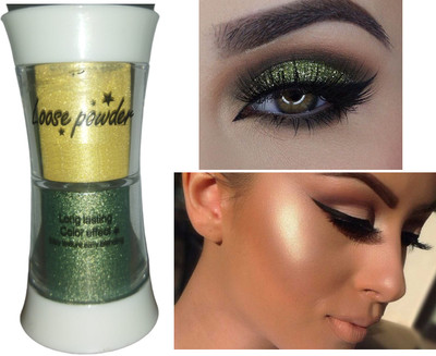 ADJD MULTI COLOR HIGHLIGHTER AND EYE SHADOW HIGHLIGHTER GREEN & GOLD Highlighter(MULTI COLOR)