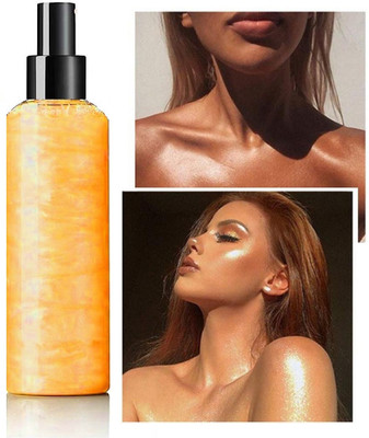 THTC Body and Face Liquid Highlighter Spray Highlighter(Gold)