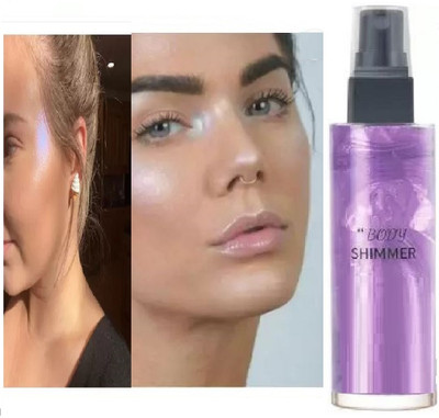 Luipui LIQUED FACE & BODY SHIMMER HIGHLITER SPRAY ( PURPLE)-01 Highlighter(PURPLE)