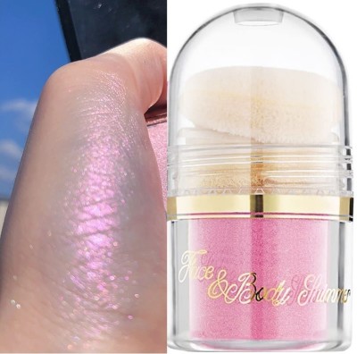 THTC Pink loose powder highlighter HD finish Highlighter(Pink Glow)