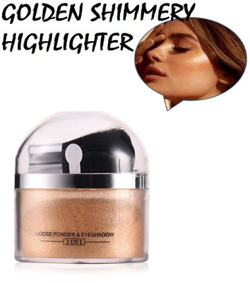 tanvi27 ILLUMINATOR SHIMMERY SHINY GLOW FACE MAKEUP POWDERY HIGHLIGHTER FOR ALL TYPE SKIN Highlighter(GOLD)