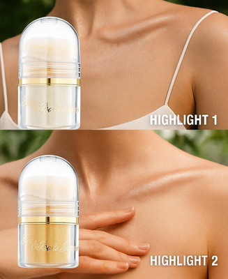 SILDUST Glow Body & Face Highlighter Ultra-Fine Shimmer Powder Highlighter(White, Golden)