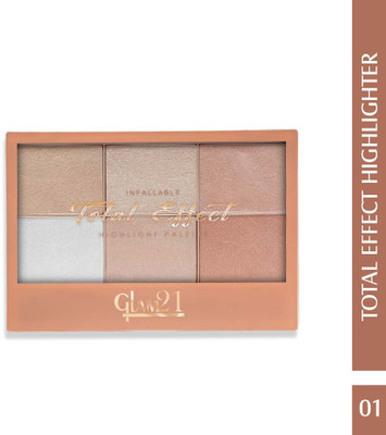 Glam21 Cosmetics Total Effect Highlight Palette Get Multidimensional Customize Glow Silky Texture Highlighter(Shade-01)