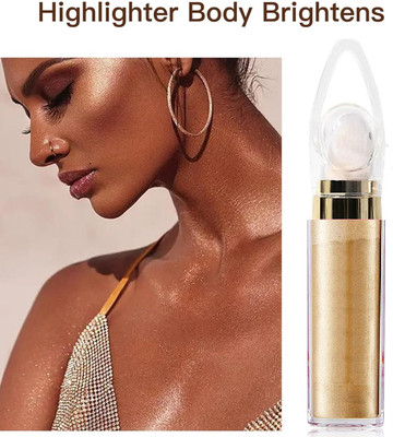 ADJD Face and Body Highlighter Powder with Sponge Head High GOLD Highlighter(GOLDEN)