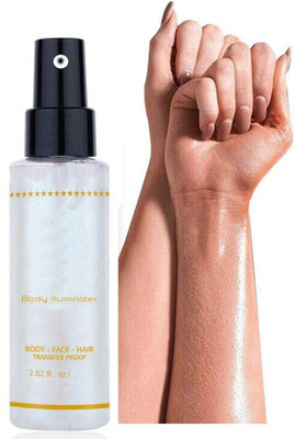 THTC Silver Illuminator face & body Spray highlighter Highlighter(Silver)