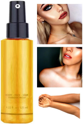 Latixmat Liquid Illuminator Highlighter Ultra Smooth Shine Waterproof Face And Body Highlighter(Gold)