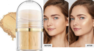 AFARAXIA Highlighter Shimmering Powder,Waterproof Long Lasting Highlighter(gold)