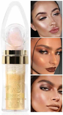 WOONGMI Loose Powder Shimmer Highlighter For Cheeks & Eyes Makeup Highlighter(GOLDEN)