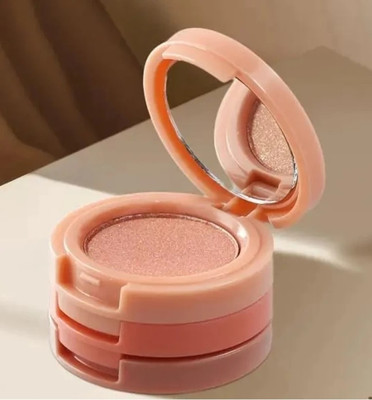 Jiwoo Blush and Highlighter Kit, 3 in 1 Makeup Pressed Powder Palette Highlighter(multicolor)
