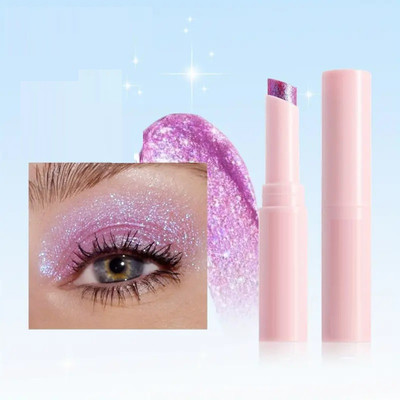 YAWI Long Lasting Glitter Eye Shadow - Lightweight Highlighter Stick 3 g(Purple)