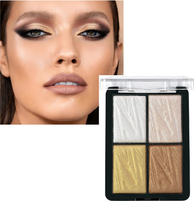 Arcanuy 4 Shade Illuminating Glow Brick Highlighter Palette Blusher Highlighter(multi color)