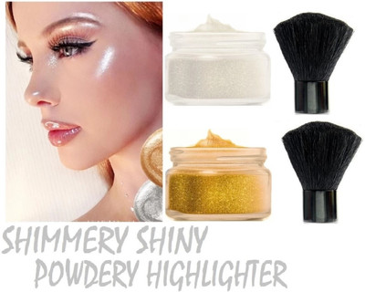 Latixmat NEW 3D Shimmery Shiny Gold & Silver Highlighter For Professional Look Highlighter(MULTI COLOR)