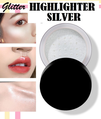 Amaryllis Powder Highlighter Water prof & long lasting for all skin type  Highlighter(Silver)