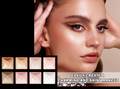 Vyomiris Blendable Blush & Highlighter Set, Shimmery Metallic Finish Highlighter(Multicolur)
