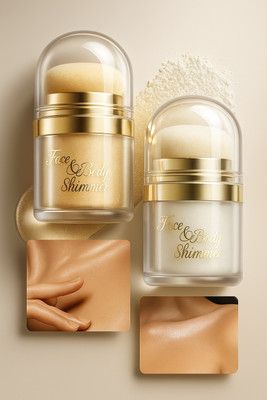 SILDUST Body & Face Highlighter Ultra-Fine Shimmer Powder Glow Makeup Highlighter(White, Golden)