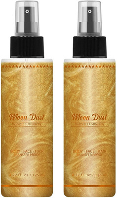 GFSU - GO FOR SOMETHING UNIQUE Gold Illuminator shimmer shine face & body Spray Highlighter Pack Of 2 Highlighter(GOLD)