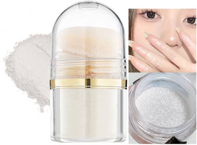 MYEONG Face Highlighter Powder Shimmer Glitter Diamond Sparkly Makeup Highlighter(Silver)