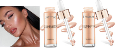 Latixmat Combo Illuminating Highlighter Liquid Highlighter For Rose gold Face Makeup Highlighter(Rose gold)