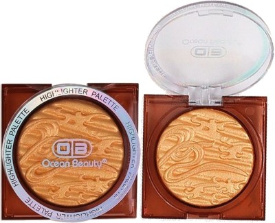 OCEAN BEAUTY Professional HD Makeup Golden Highlighter Palette For Face & Body Girls & Women Highlighter(Golden)