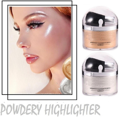 YAWI 3D Shimmery Shiny Gold Aur Silver Highlight For Professional Look Highlighter(SILVER, GOLD)