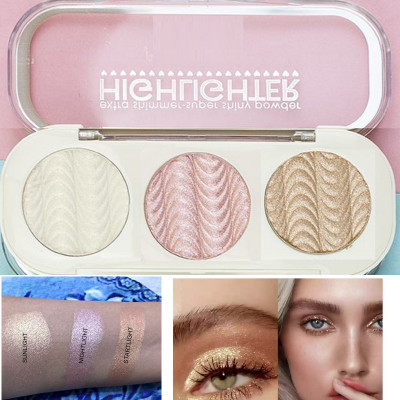 Facejewel Extra Shimmer Shiny Highlighter Palette Kit Highlighter(Shade-1)