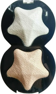 Facejewel Star Shaped 2in1 Shimer Baked Highlighter Palette Long Lasting Face Powder Highlighter(Shade 01)