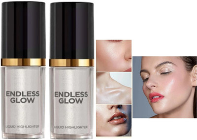 Emijun Liquid Highlighter With Dewy Finish and smooth shiny makeup Highlighter COMBO Highlighter(WHITE)