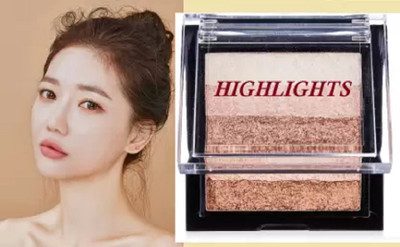AMOSFIA Highlighter Shimmer Highlighter Brick For Instant Glow Wash Off Makeup Palette Highlighter(Multicolor)