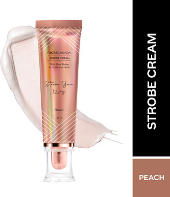 FACES CANADA Strobe Cream - 30ml |Instant Illumination | Primer + Moisturizer + Highlighter(Peach)