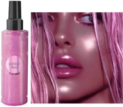 THTC New Body-Face-Hair Transfer Proof Hot Pink Shimmery Shiny Highlighter Spray Highlighter(pink)