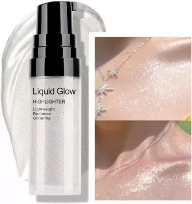 HUZURLU Highlighter Liquid Illuminator Ultra Smooth Shine Waterproof Highlighter(silver)
