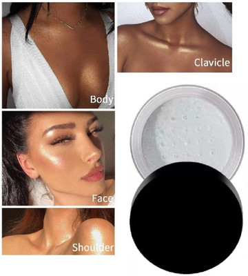 OLETSUN Waterproof HD Loose Powder Shimmer Highlighter For Cheeks & Eyes  Highlighter(Silver)