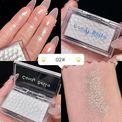 Cappuvini Candy Bella Ice Cubes Highlighter Palette | Shimmer Glow for Face, Eyes & Body Highlighter(Aura)