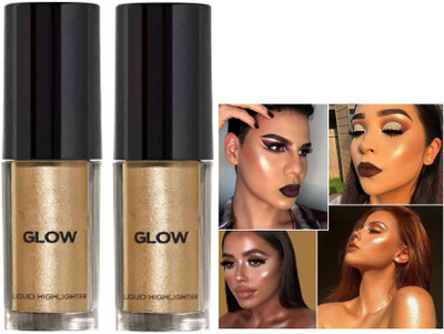Emijun NATURAL SHIMMER LIQUID GLOW HIGHLIGHTER FOR FACE MAEKUP COMBO Highlighter(GOLD)