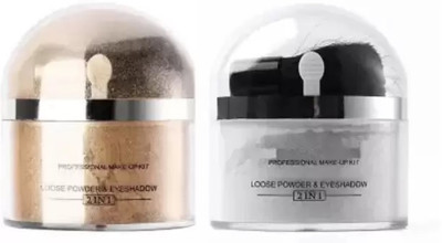 EVERERIN PERFECT MAKE UP LOOK LONG LASTING COMPACT LOSE POWDER Highlighter(SILVER, GOLD)