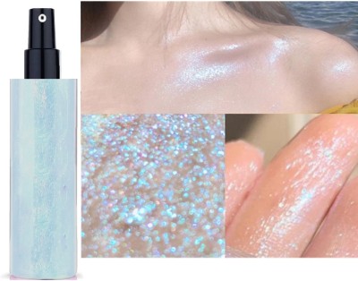 Emijun Makeup Smooth Body Moisturizing Glitter Body Spray Highlighter sky blue Highlighter(sky blue)