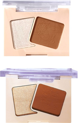Neycare ULTRA 2 IN 1 ULTRA REVOLUTIONARY HIGHLIGHTER+CONTOUR PALETTE COMBO Highlighter(MULTISHADES)