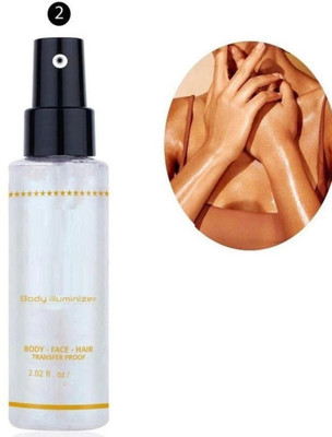 THTC Body Shimmer Spray - Non-sticky Luminizer Liquid Highlighter spray Highlighter(SILVER)