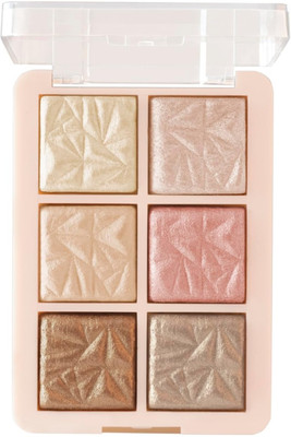 MYEONG 6 Shade illuminating and Blusher Palette Highlighter (Shade-01) Highlighter(6 Multi Shade)