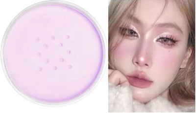 HUZURLU Shimmer Powder Compact Highlighter(purple)