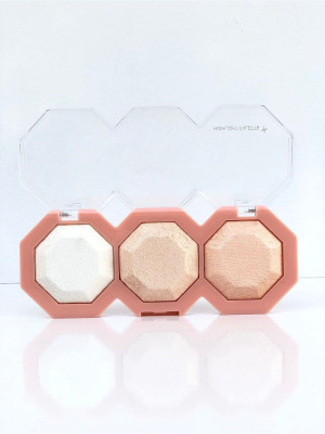 ADJD 3 in 1 multi colour baked Highlighter pallte Highlighter(Mmulti colour)