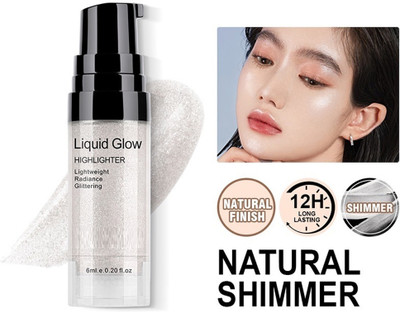 HUZURLU Ultra-Smooth Radiant Illuminator For Face Cheekbone Body Glow Highlighter(SILVER)