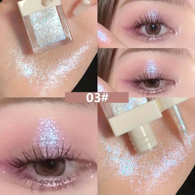 DAIMANPU Crystal Liquid Eye Shadow Glitter Highlighter(White Mermaid Tail)