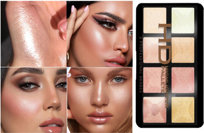 Vyomiris Long Lasting New Highlighter Palette for Face Makeup, 8 Multishades  Highlighter(MULITICOLOR)